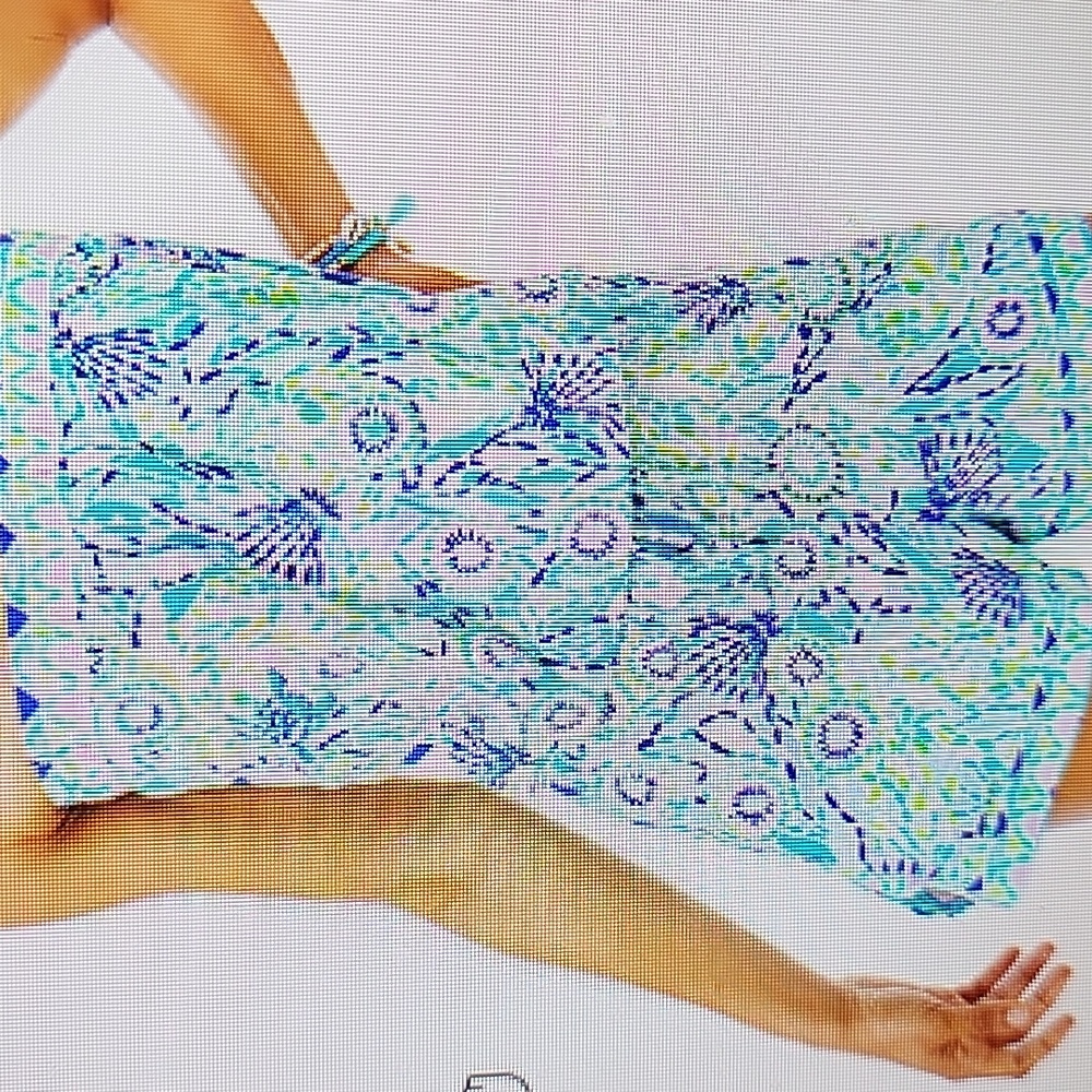Floral Blue and Green Women's Strapless Romper